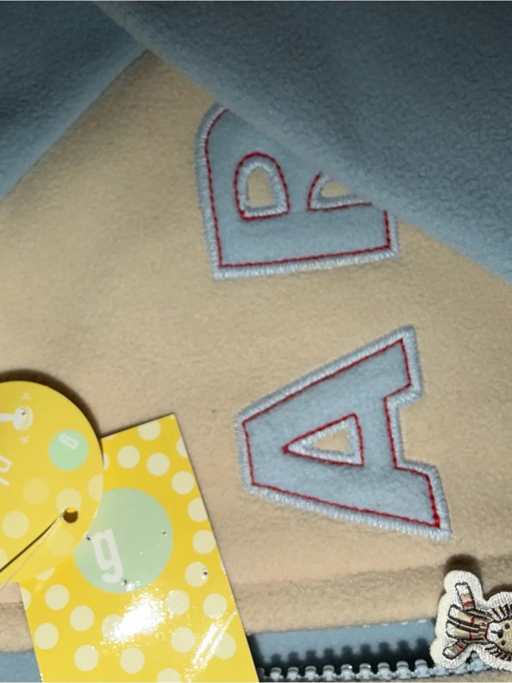 Vintage 2004 Gymboree Light Blue and Cream Lion Zip Hoodie NWT